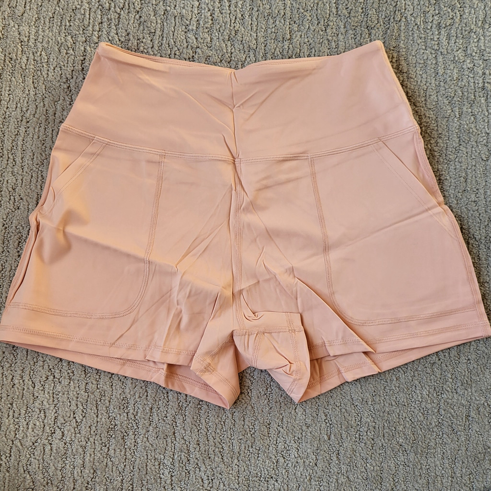 Women’s Wide Leg High Waisted Athletic Shorts – Pinspark – Peach – Size M – NWT - Picture 2 of 10